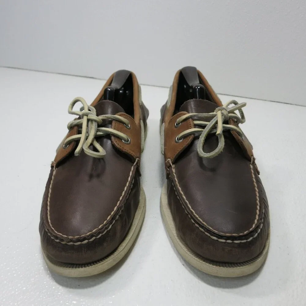Sperry Top-Sider Two Tone Polish Leather Comfort Deck Boat Shoes Footwear 11 M